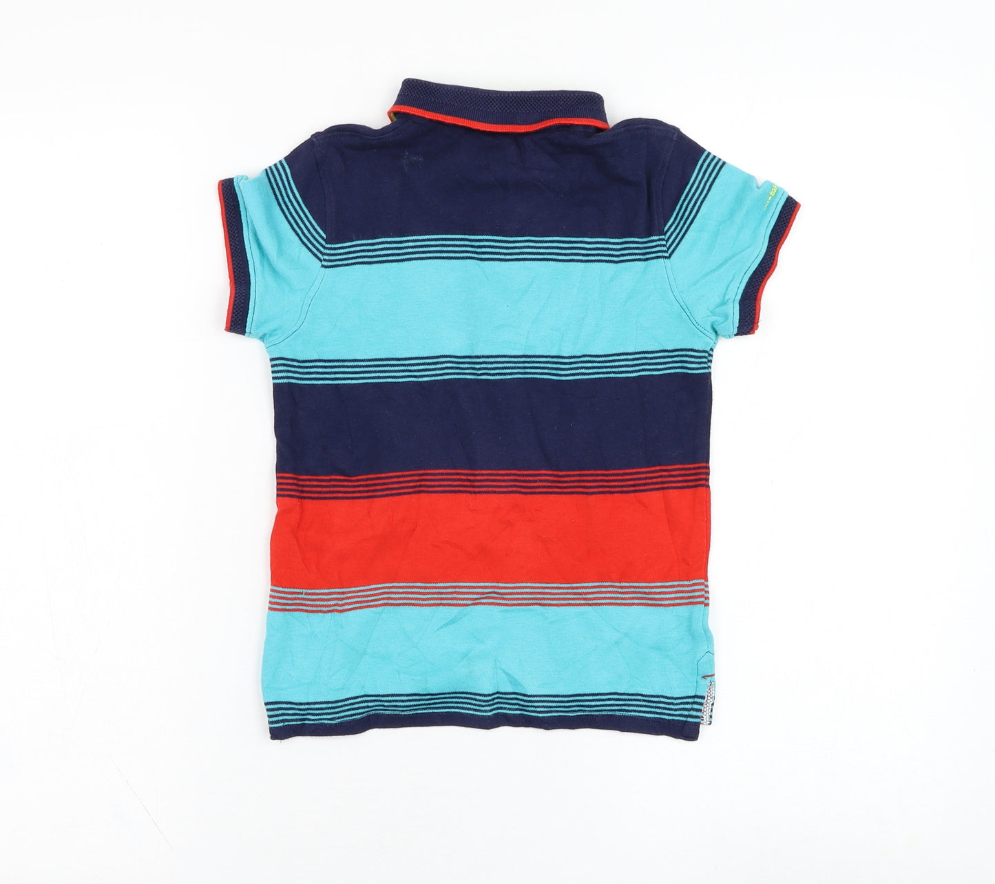 Ted Baker Boys Blue Striped Cotton Basic Polo Size 5-6 Years Collared Pullover