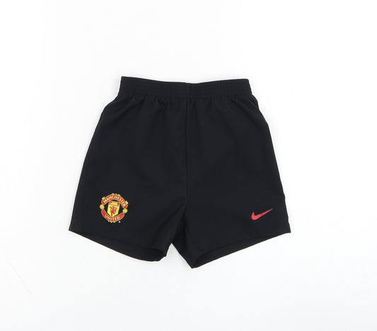 Nike Boys Black  Polyester Sweat Shorts Size 2-3 Years  Regular  - Manchester United