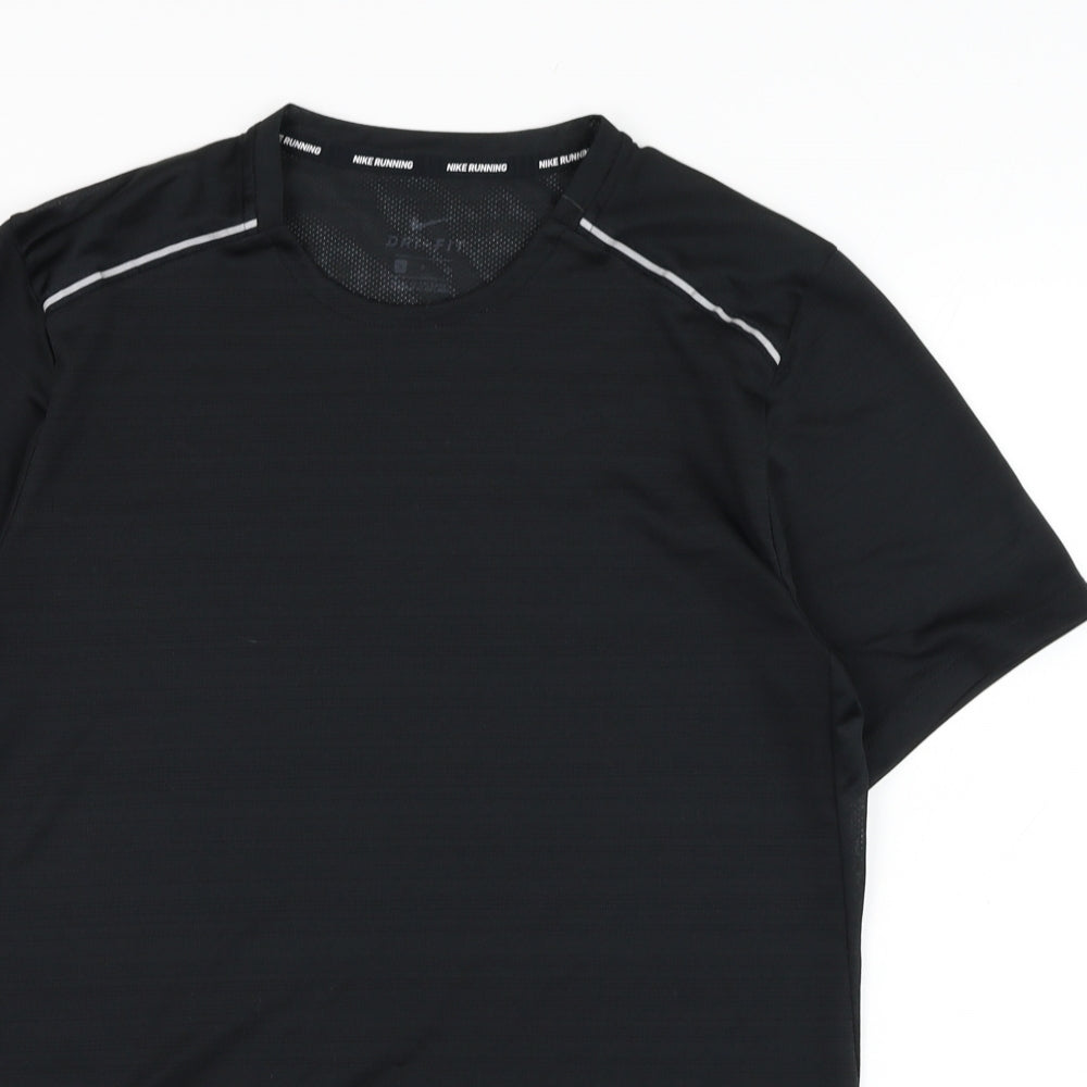 Nike Mens Black  Polyester Basic T-Shirt Size S Round Neck Pullover