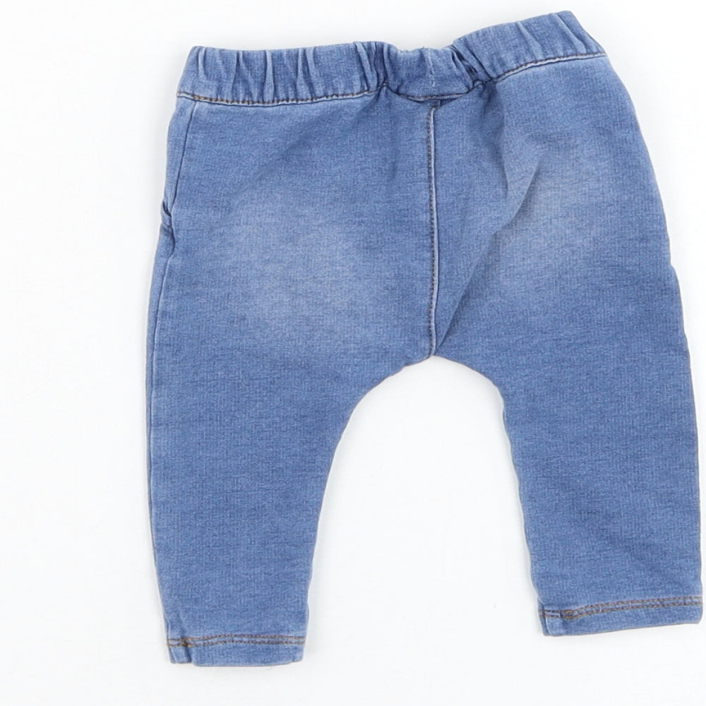 NEXT Girls Blue  Cotton Jogger Leggings Size 3-6 Months  Pullover - Jegging