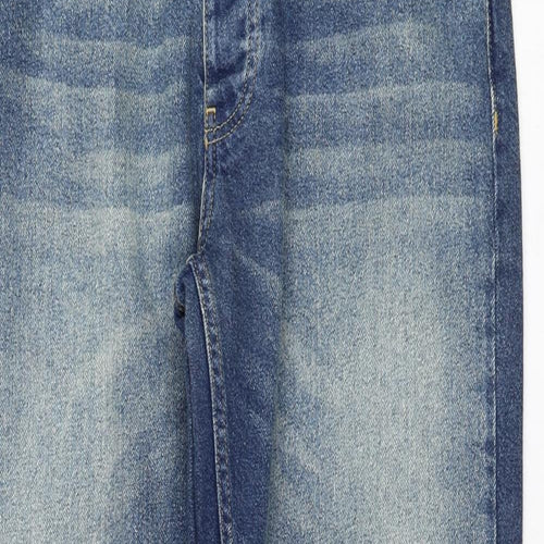 BoohooMAN Mens Blue  Cotton Straight Jeans Size 32 in L32 in Regular Zip