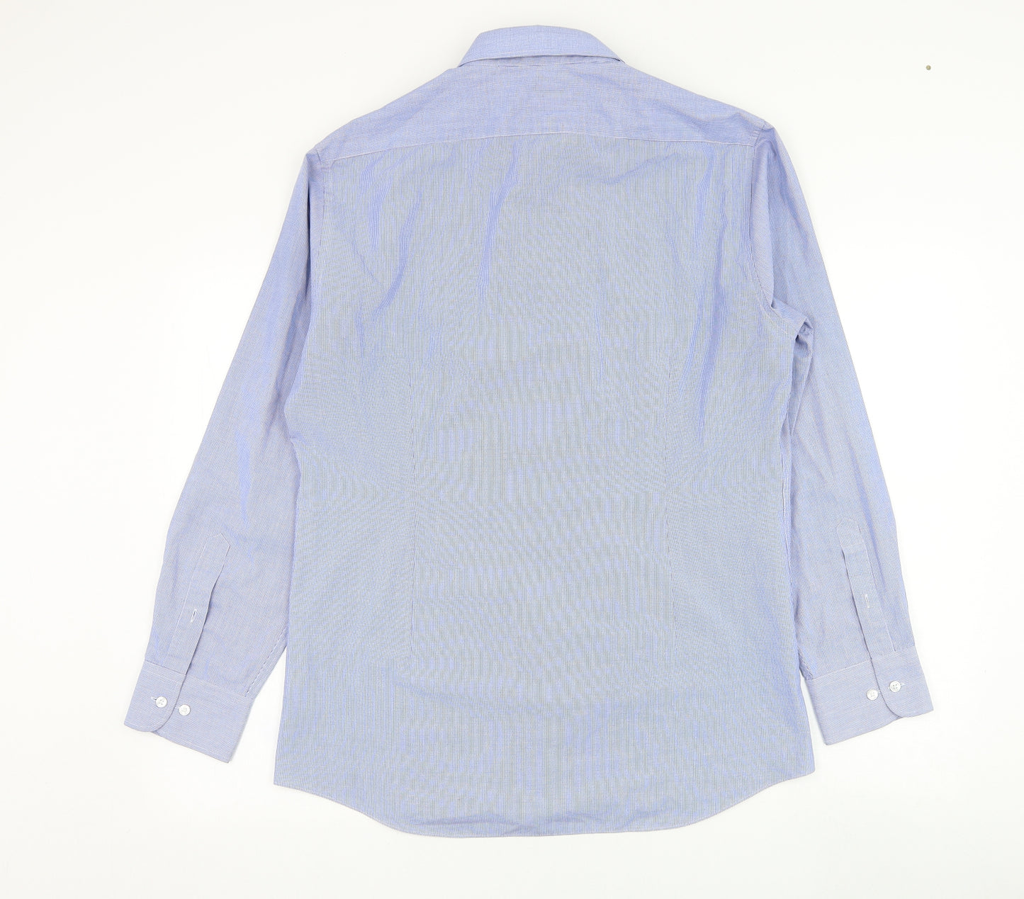 Marks and Spencer Mens Blue  Polyester  Dress Shirt Size 16.5 Collared Button