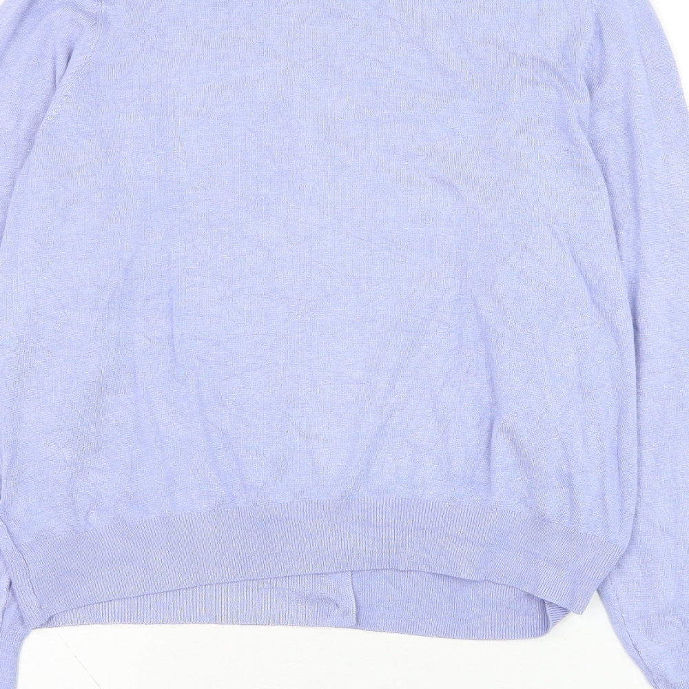 Marks and Spencer Womens Blue Round Neck  Viscose Cardigan Jumper Size 16