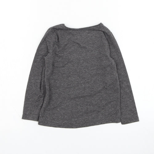 Primark Girls Grey  Polyester Basic T-Shirt Size 2-3 Years Round Neck Pullover