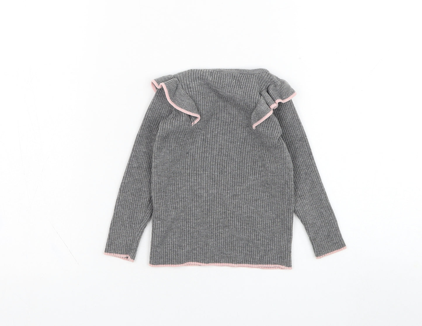 Primark Girls Grey Round Neck  Polyester Pullover Jumper Size 2-3 Years  Pullover