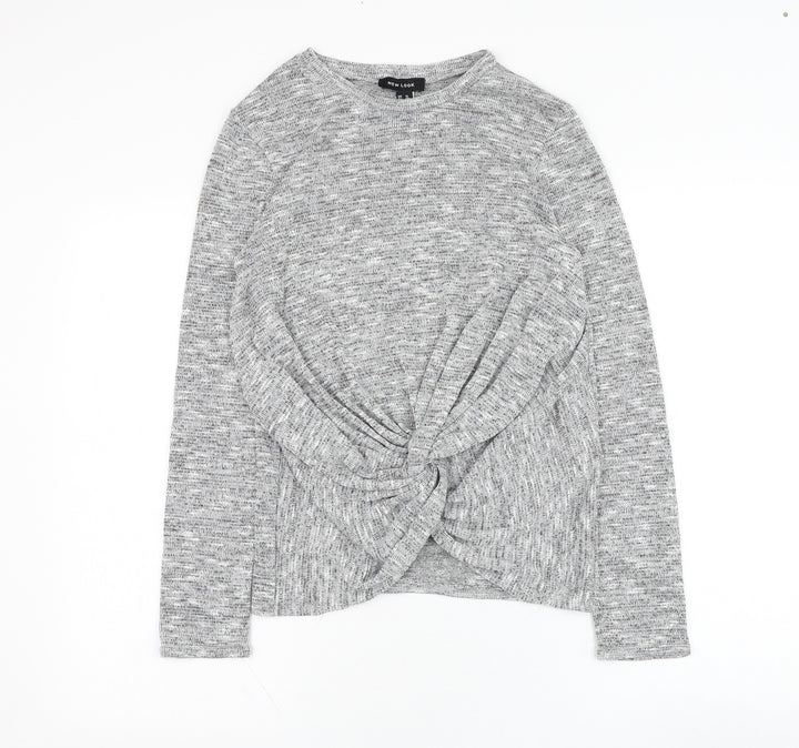 New Look Womens Grey Round Neck  Polyester Pullover Jumper Size 10