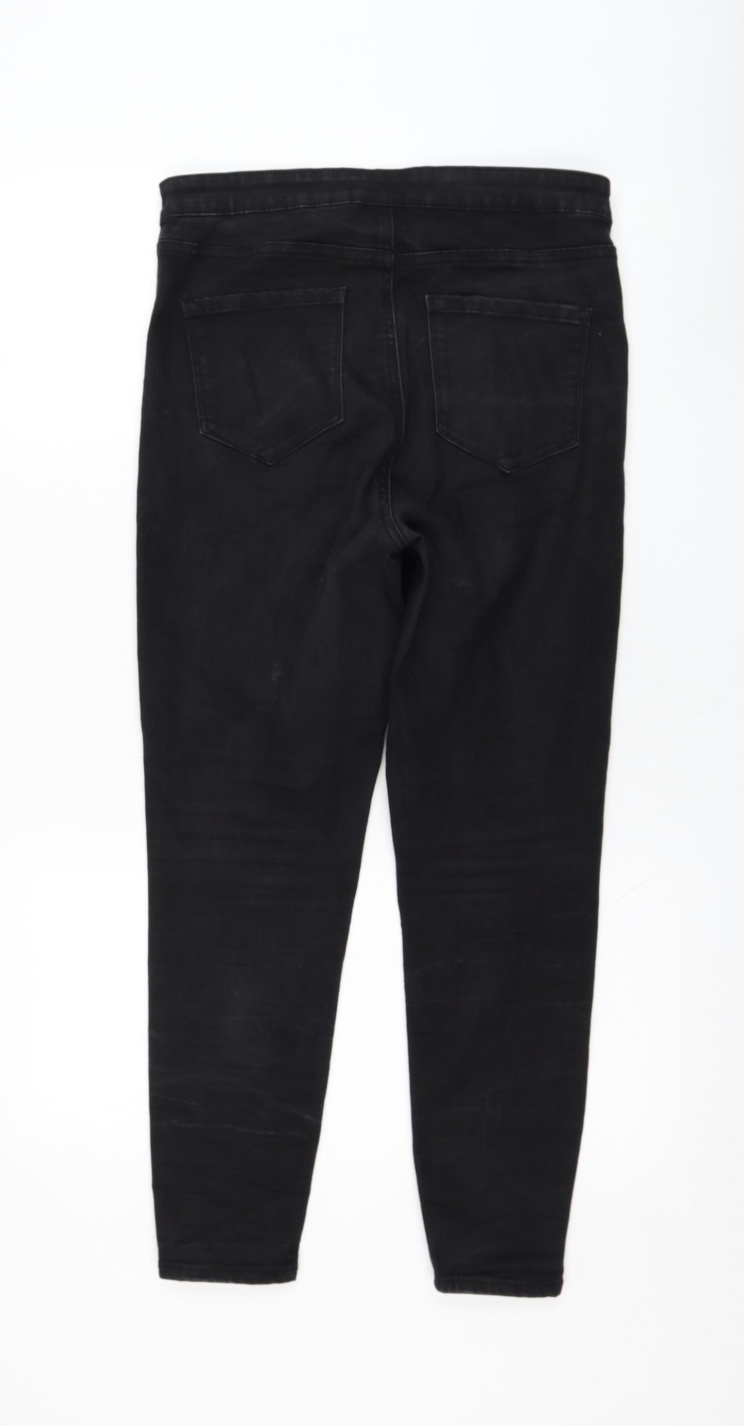 Primark Womens Black  Cotton Skinny Jeans Size 14 L26 in Regular Zip