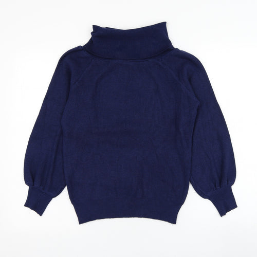 L.C.2 Womens Blue Roll Neck  Viscose Pullover Jumper Size S