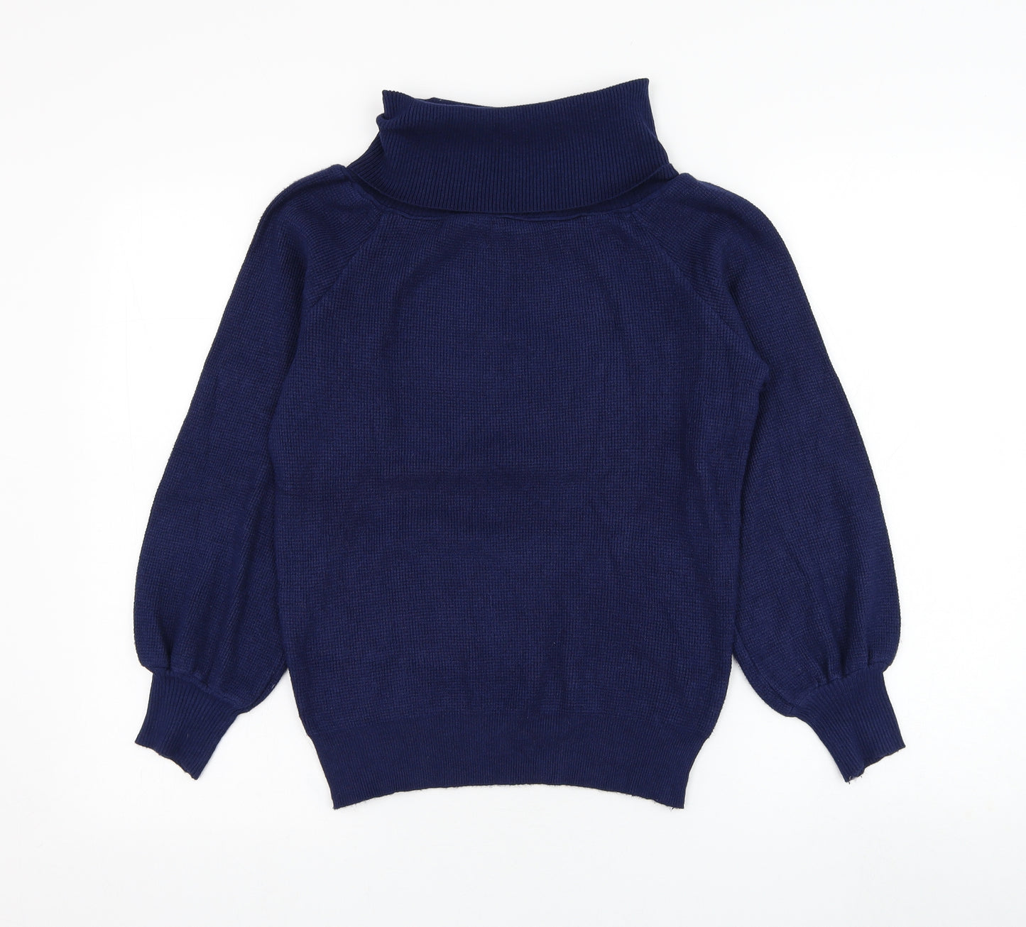 L.C.2 Womens Blue Roll Neck  Viscose Pullover Jumper Size S