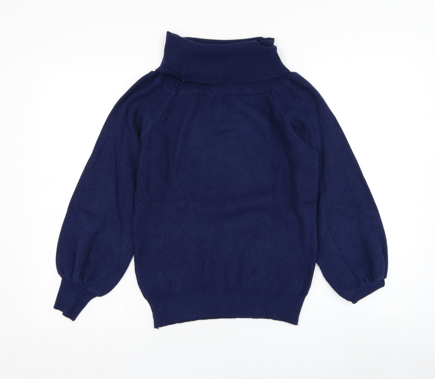 L.C.2 Womens Blue Roll Neck  Viscose Pullover Jumper Size S