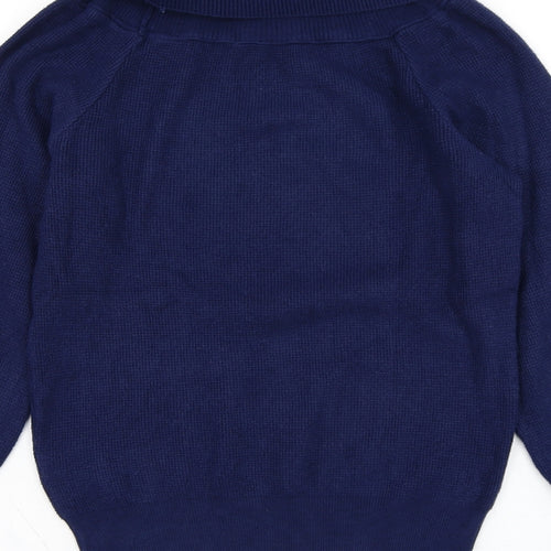 L.C.2 Womens Blue Roll Neck  Viscose Pullover Jumper Size S