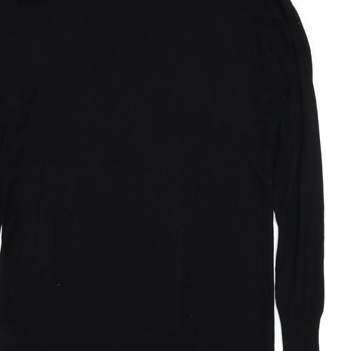 Oasis Womens Black Round Neck  Viscose Pullover Jumper Size S