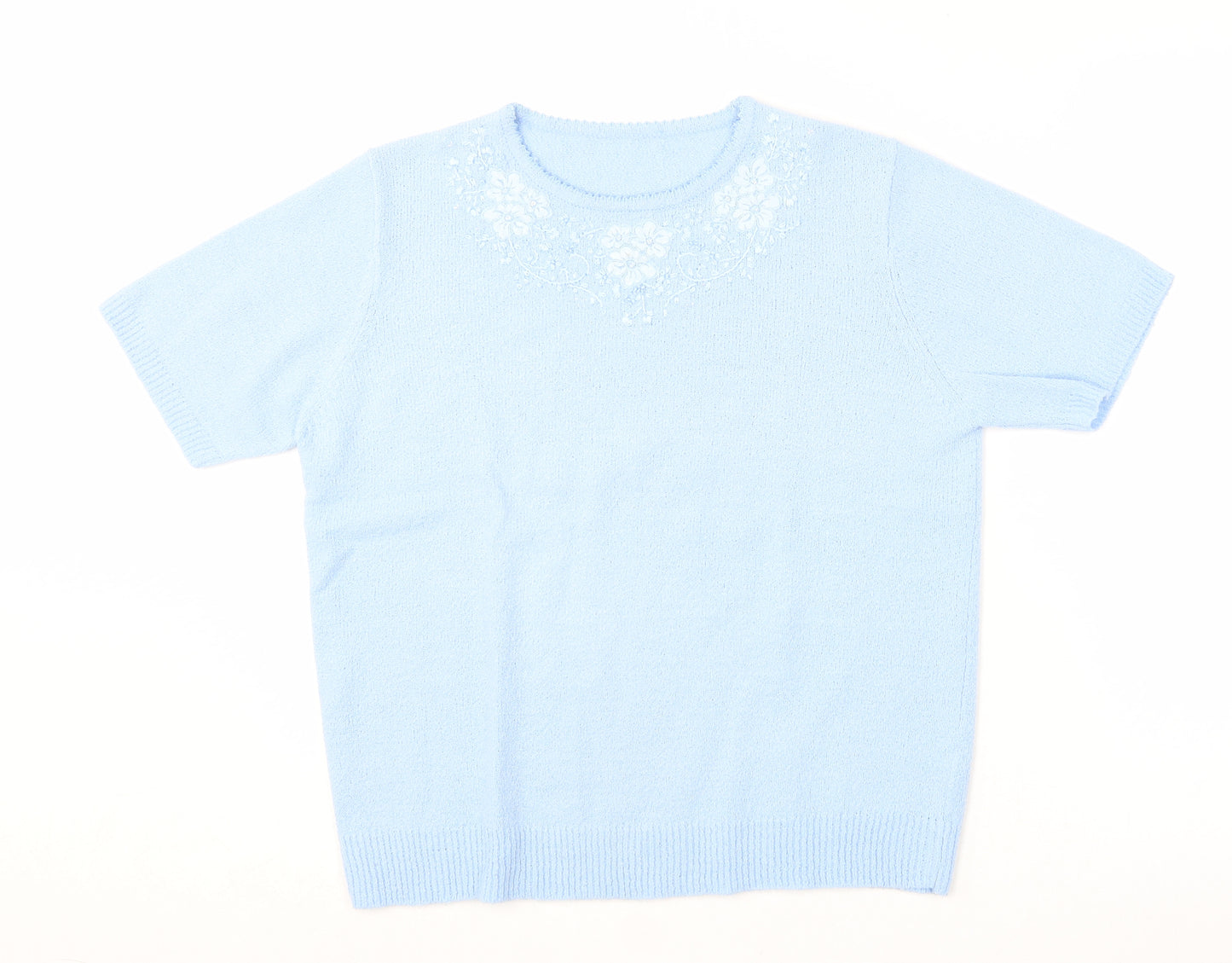 Berkertex Womens Blue  Acrylic Basic T-Shirt Size 14 Round Neck - 14/16