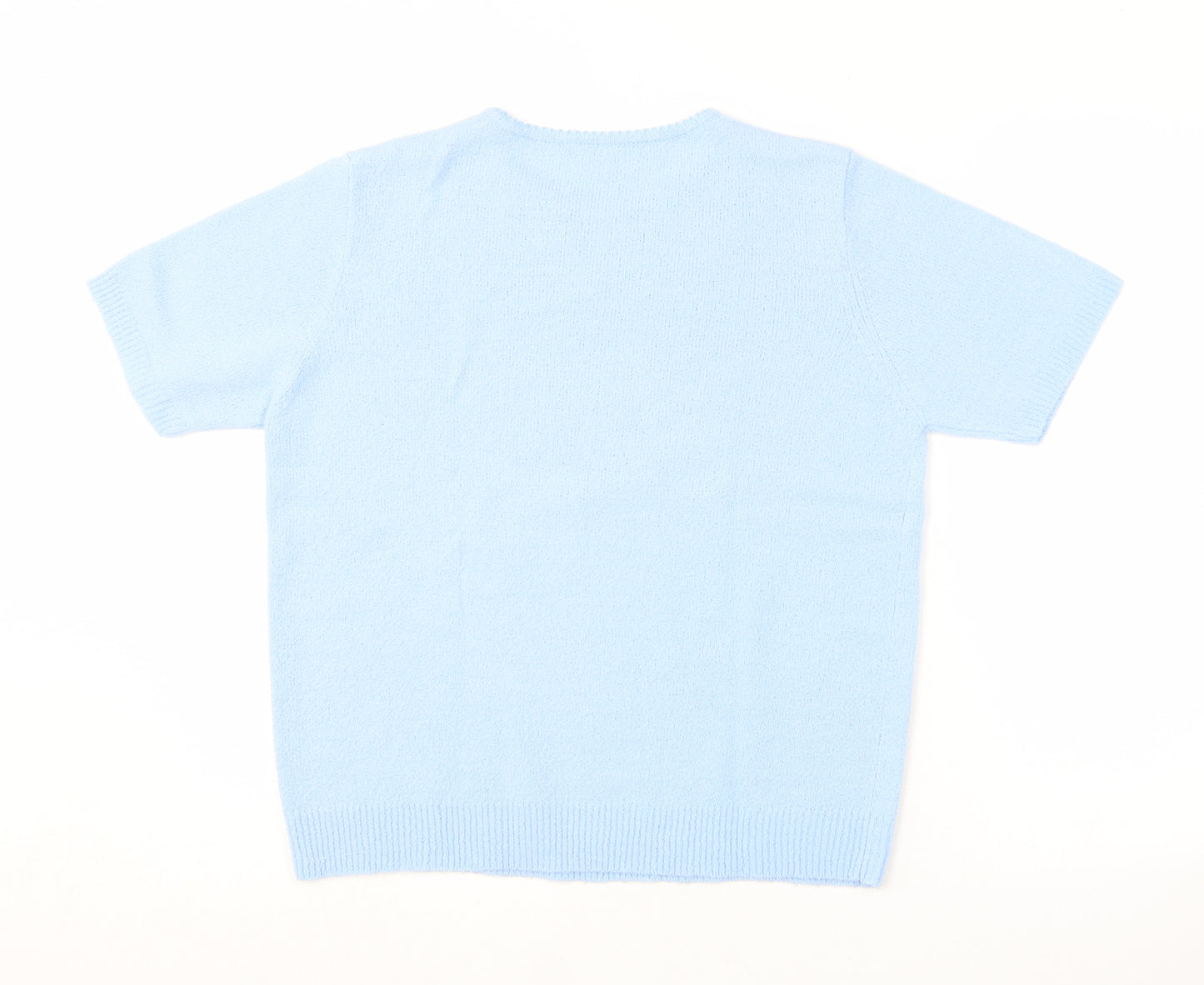 Berkertex Womens Blue  Acrylic Basic T-Shirt Size 14 Round Neck - 14/16