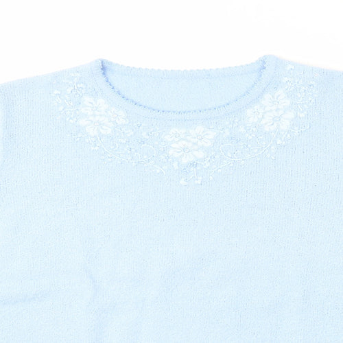 Berkertex Womens Blue  Acrylic Basic T-Shirt Size 14 Round Neck - 14/16