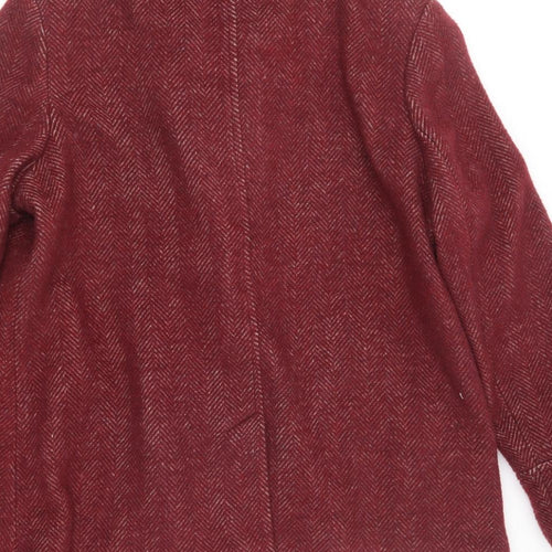 Isle Collection Womens Purple Herringbone  Overcoat Coat Size 16