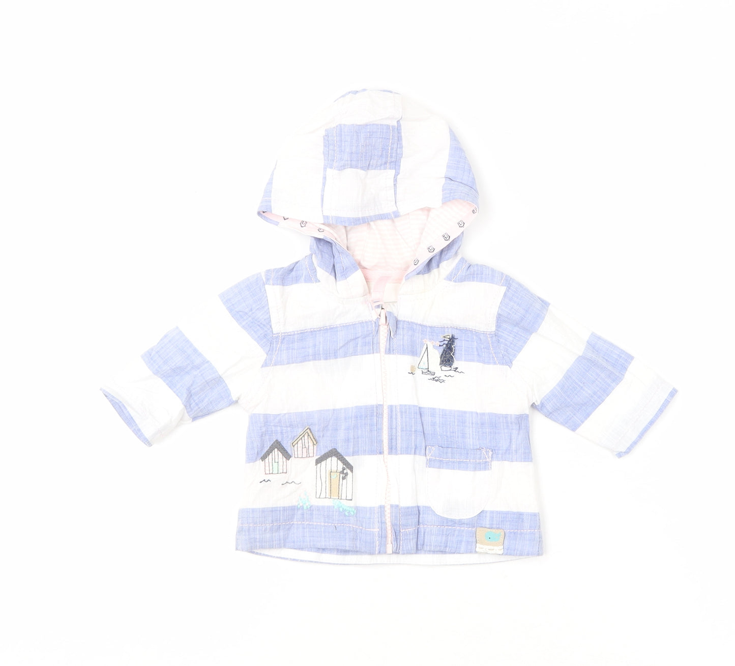NEXT Baby Multicoloured Striped  Basic Coat Coat Size 0-3 Months
