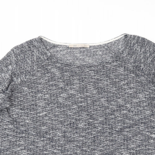 Marks and Spencer Womens Blue Round Neck  Viscose Pullover Jumper Size 16