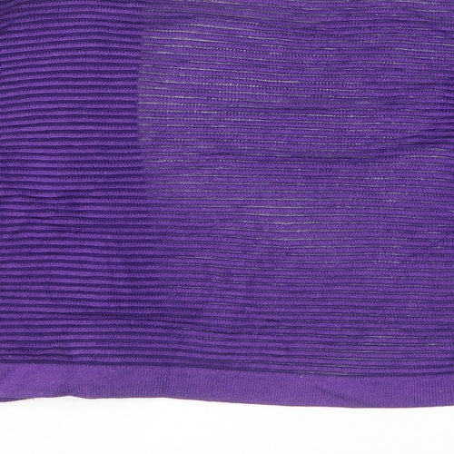 Bonmarché Womens Purple V-Neck  Viscose Cardigan Jumper Size S