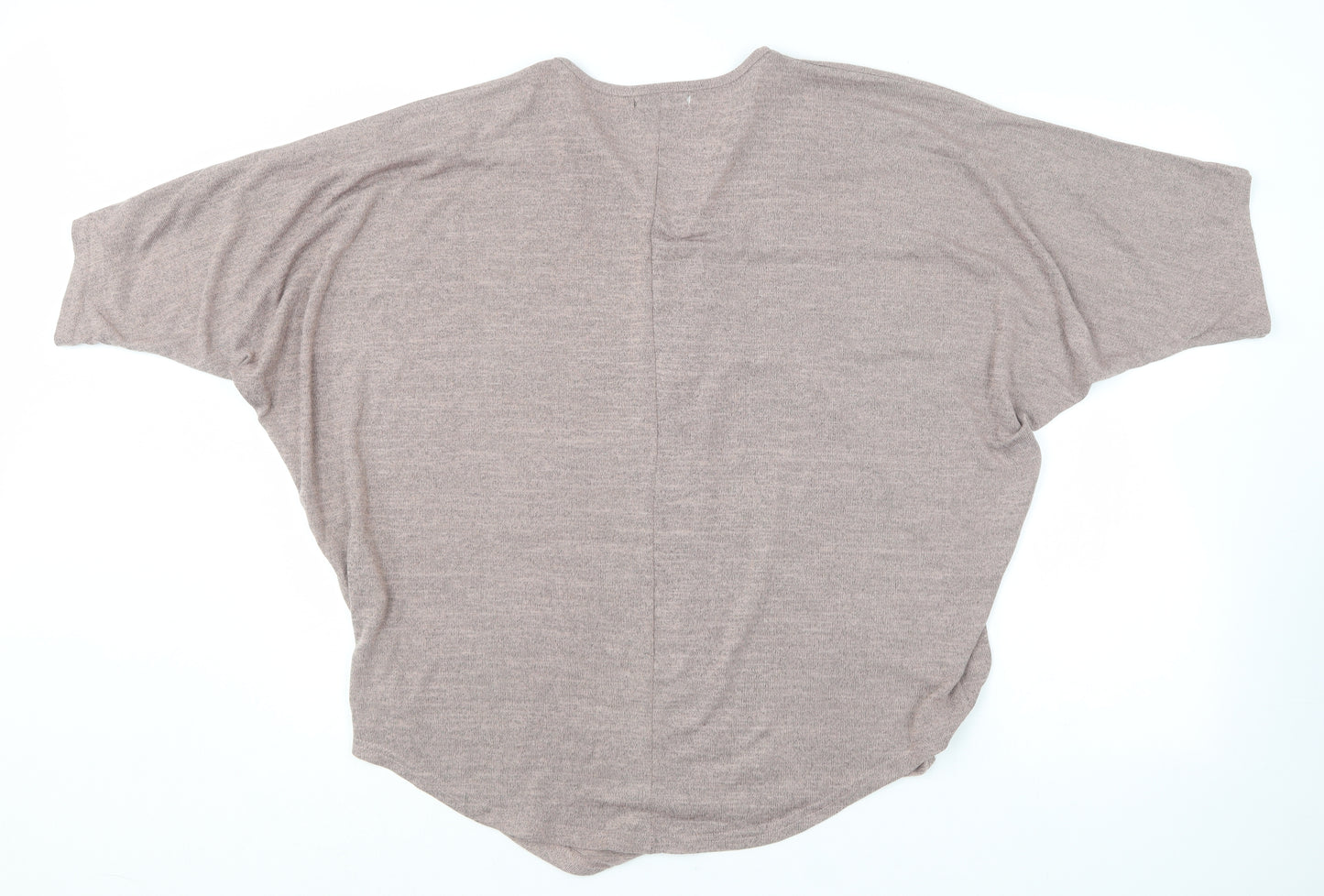 Preworn Womens Purple  Polyester Basic T-Shirt Size M V-Neck
