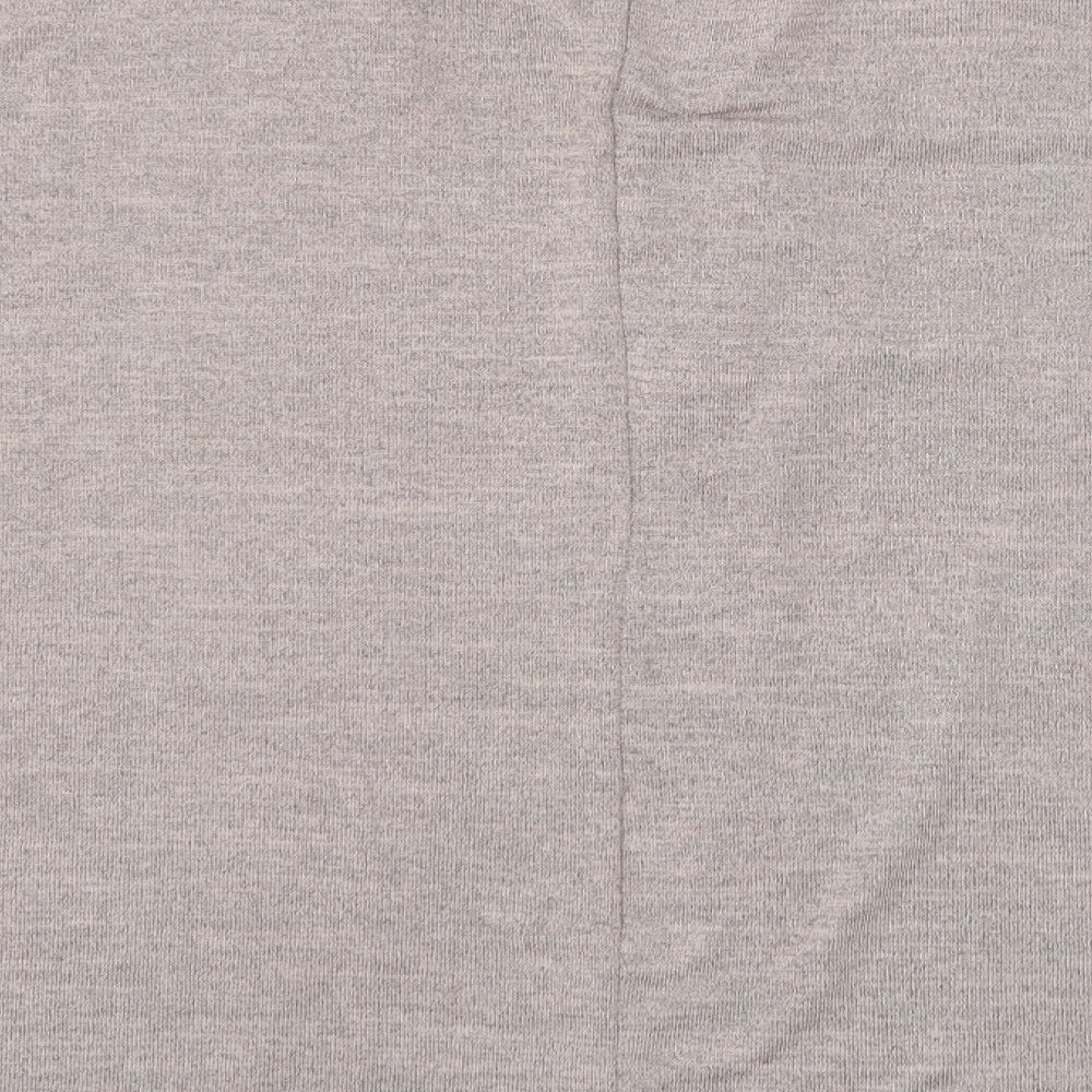 Preworn Womens Purple  Polyester Basic T-Shirt Size M V-Neck