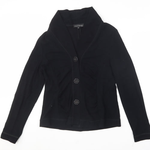 EVELIN BRANDT Womens Black V-Neck  Viscose Cardigan Jumper Size S