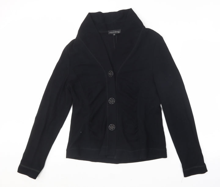 EVELIN BRANDT Womens Black V-Neck  Viscose Cardigan Jumper Size S