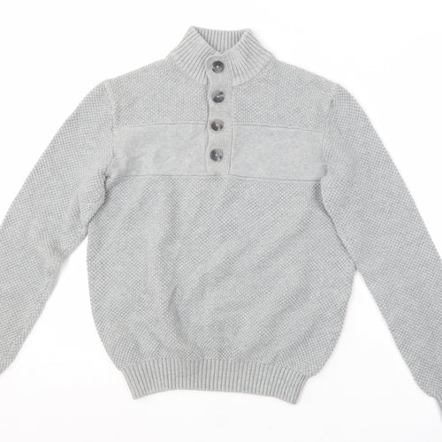 IZOD Womens Grey Roll Neck  Cotton Pullover Jumper Size S