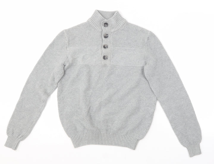IZOD Womens Grey Roll Neck Cotton Pullover Jumper Size S