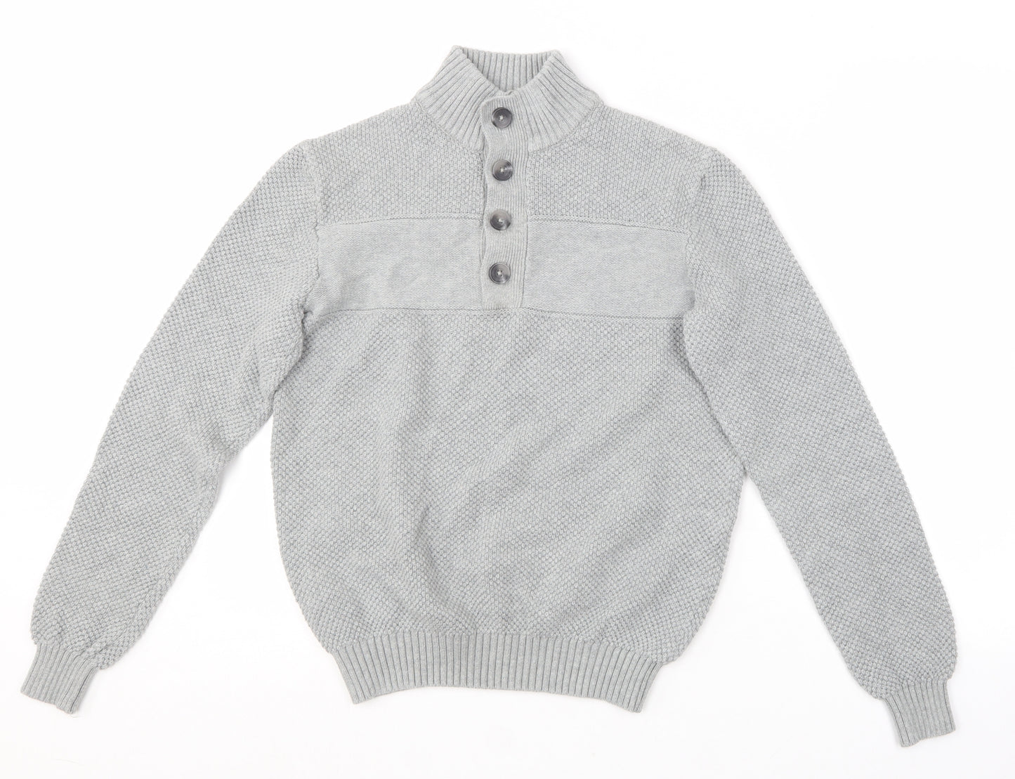 IZOD Womens Grey Roll Neck  Cotton Pullover Jumper Size S