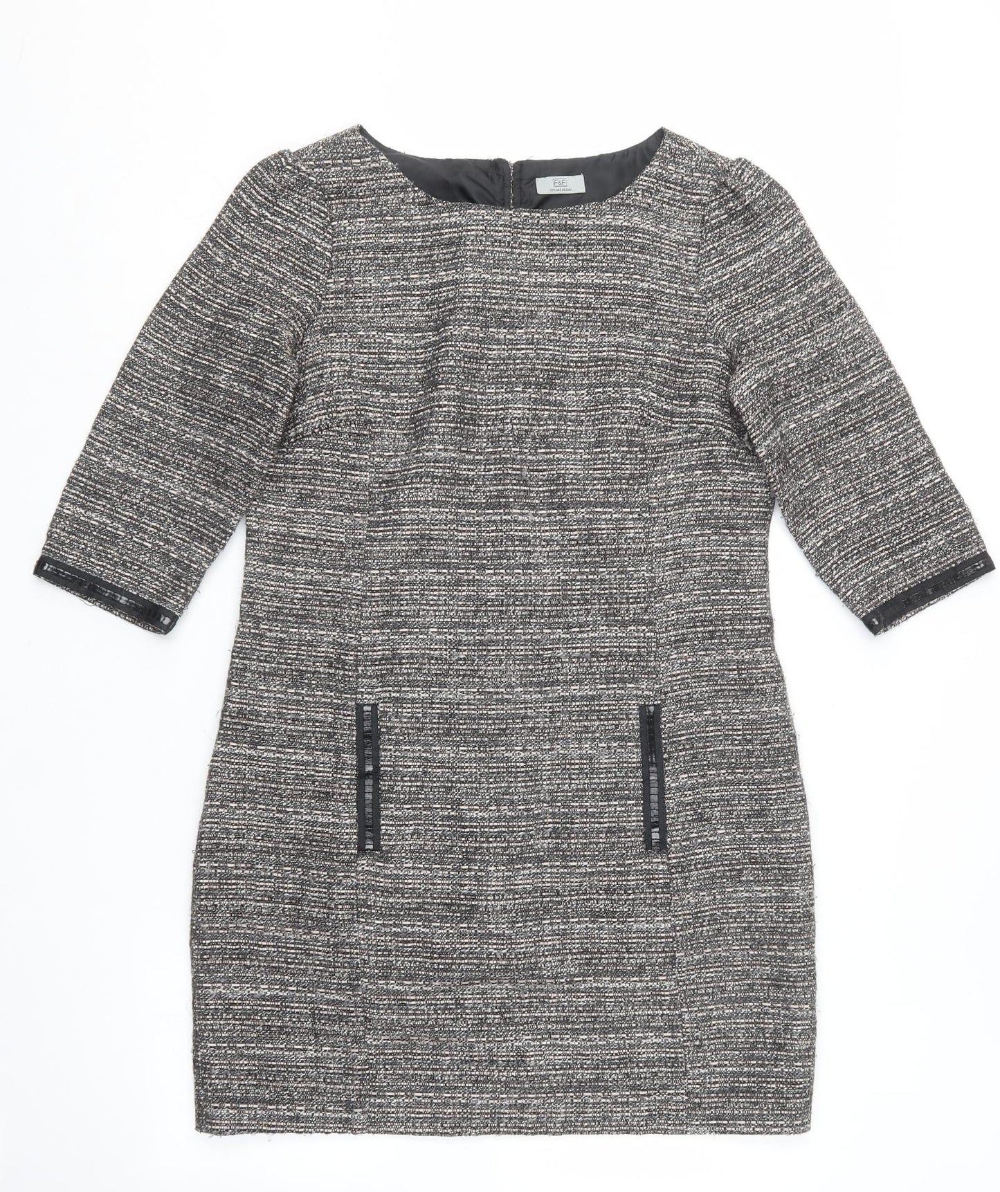 F&F Womens Black  Polyester Shift  Size 14  Round Neck