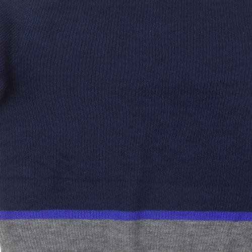 Marks and Spencer Mens Blue Round Neck  Polyester Pullover Jumper Size S