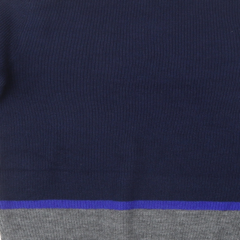 Marks and Spencer Mens Blue Round Neck  Polyester Pullover Jumper Size S