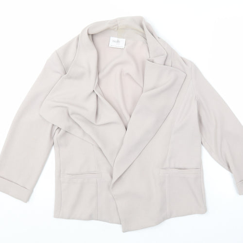 Wallis Womens Beige V-Neck  Polyester Cardigan Jumper Size 12