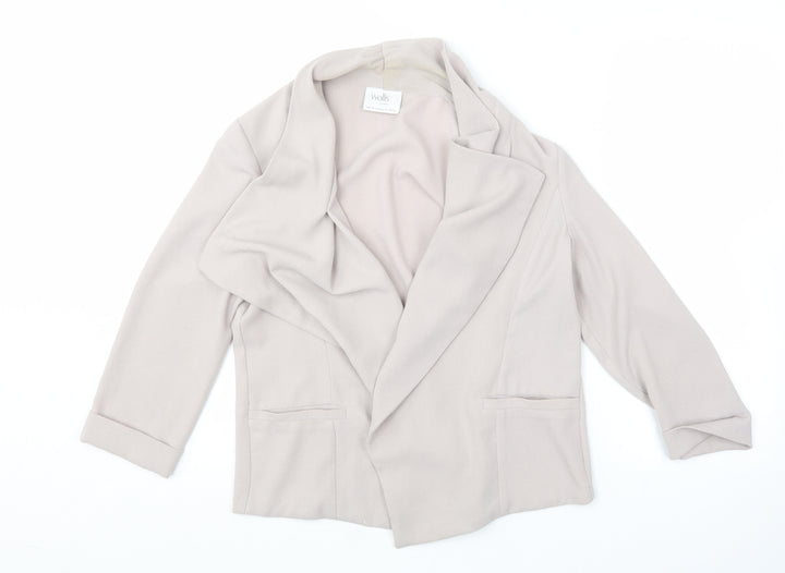 Wallis Womens Beige V-Neck Polyester Cardigan Jumper Size 12