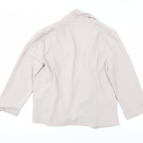 Wallis Womens Beige V-Neck  Polyester Cardigan Jumper Size 12