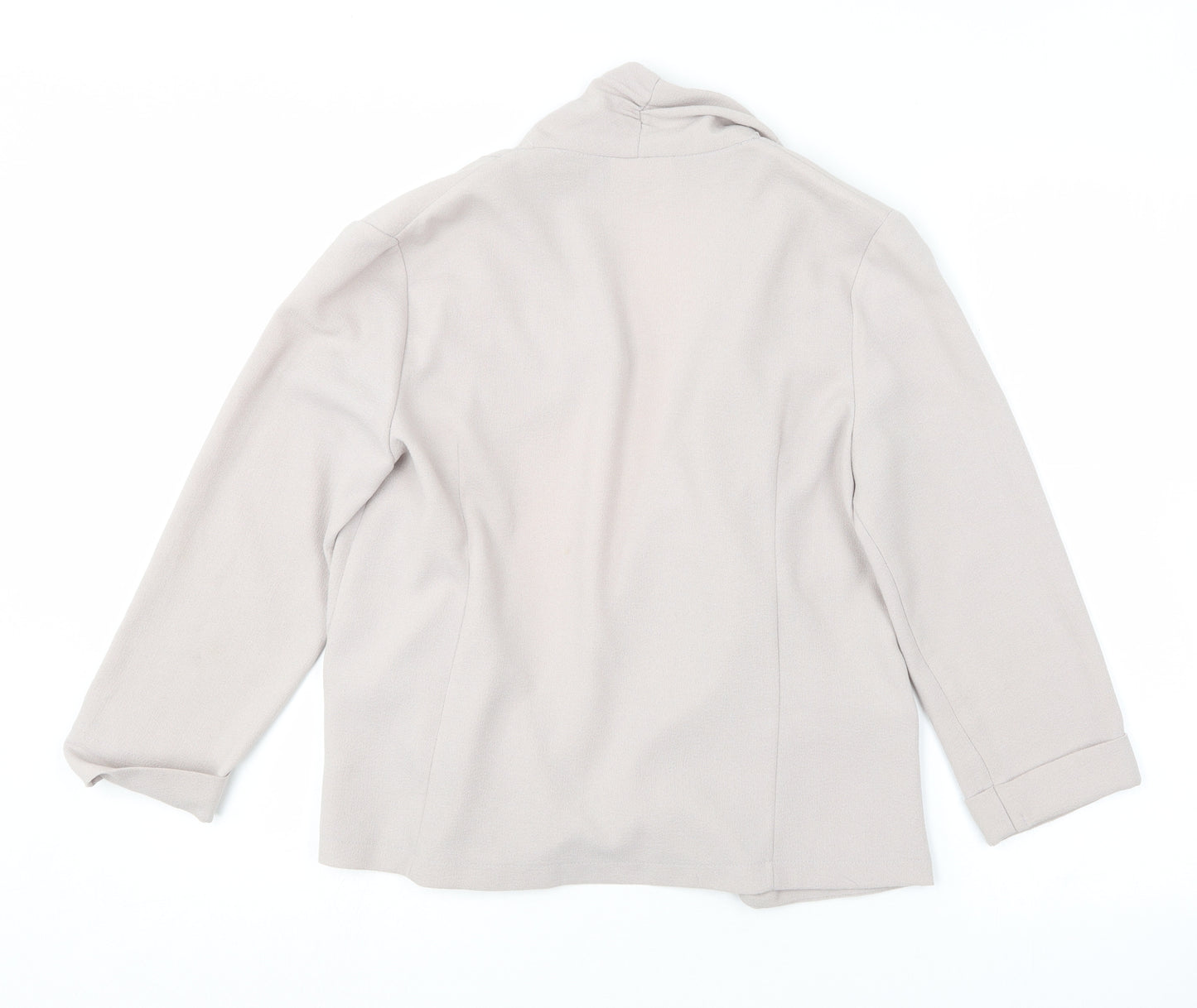 Wallis Womens Beige V-Neck  Polyester Cardigan Jumper Size 12