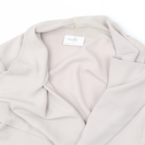 Wallis Womens Beige V-Neck  Polyester Cardigan Jumper Size 12