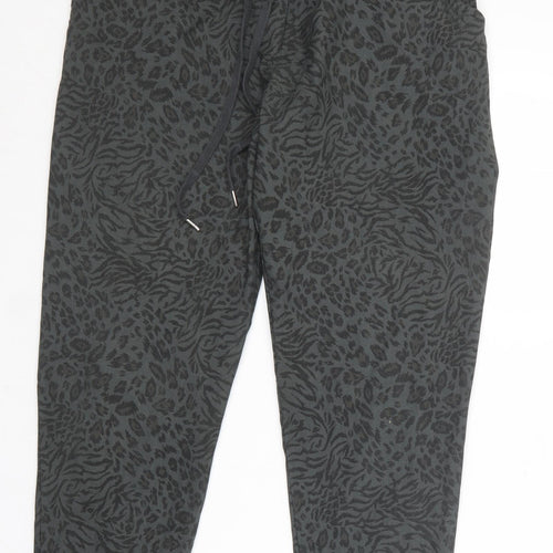Preworn Womens Green Animal Print Nylon Chino Trousers Size 10 L25 in Regular