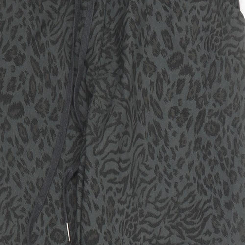 Preworn Womens Green Animal Print Nylon Chino Trousers Size 10 L25 in Regular