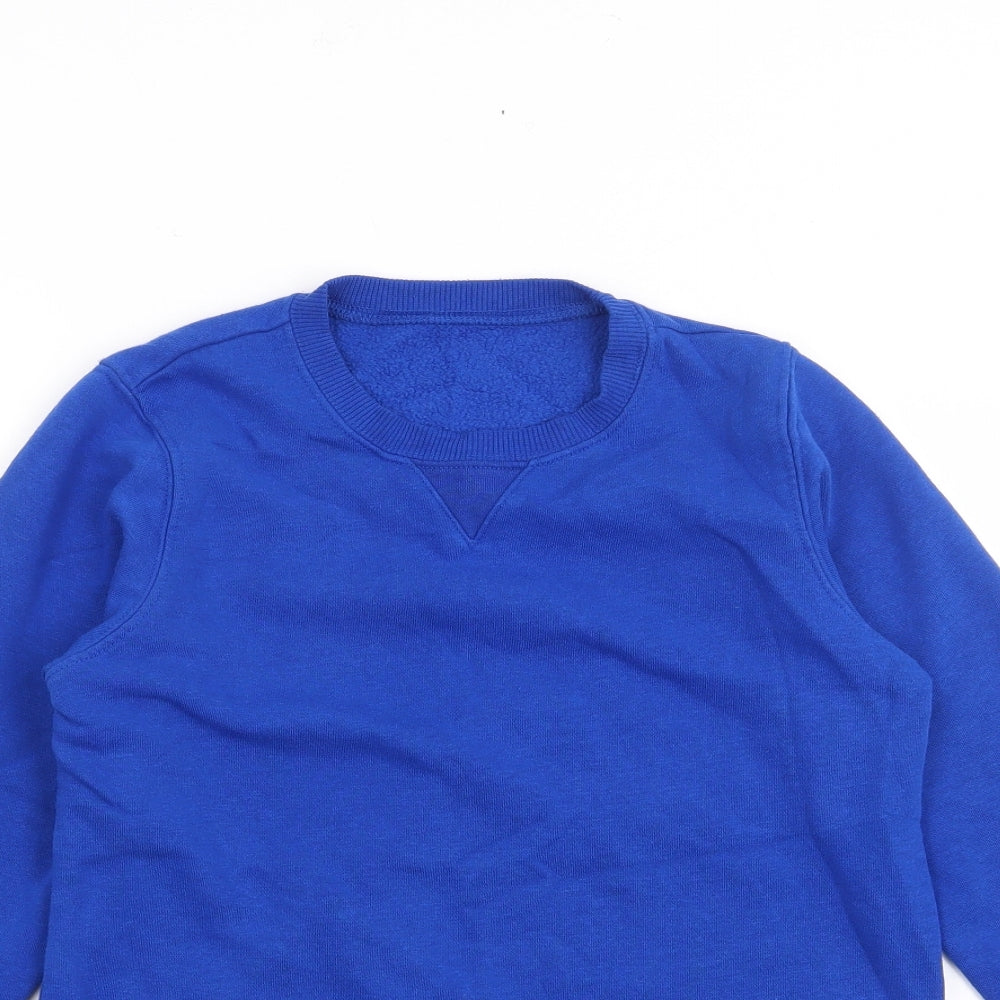 Preworn Boys Blue Crew Neck  Cotton Pullover Jumper Size 10 Years  Pullover - Schoolwear