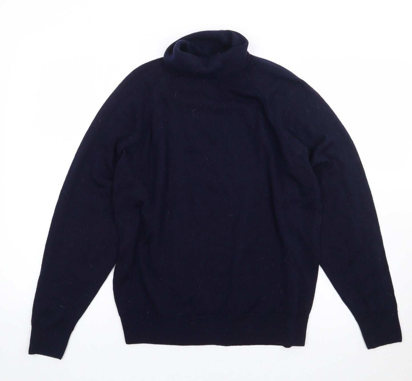 Classics  Womens Blue Roll Neck  Wool Pullover Jumper Size 18