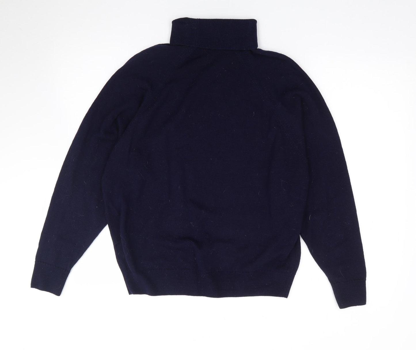 Classics  Womens Blue Roll Neck  Wool Pullover Jumper Size 18