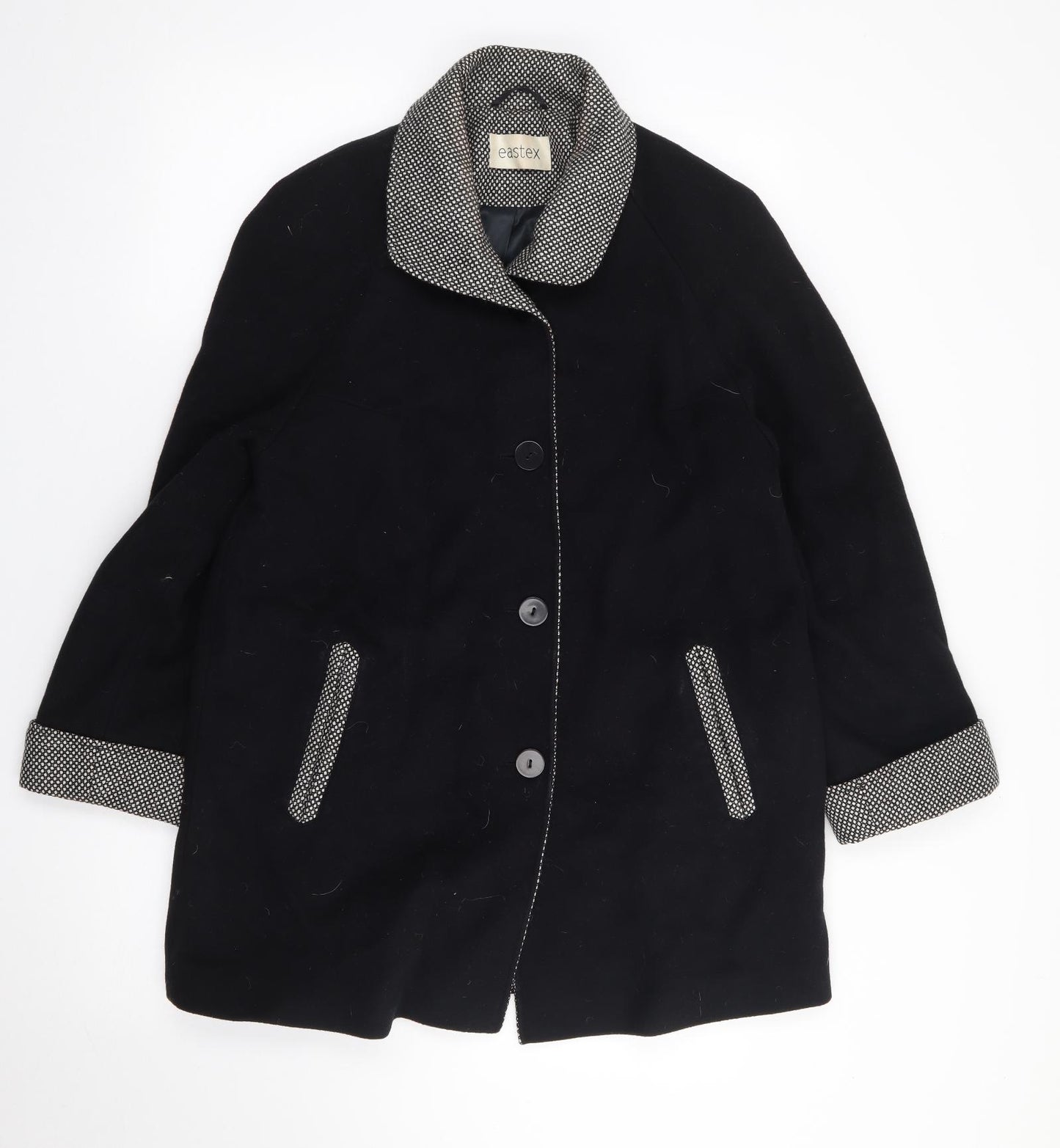 Eastex Womens Black   Jacket Coat Size 10  Button