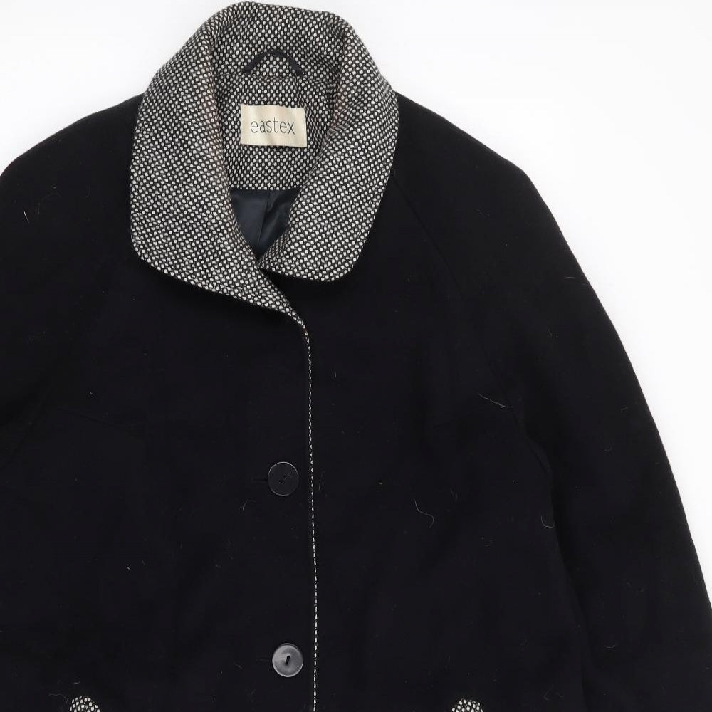 Eastex Womens Black   Jacket Coat Size 10  Button