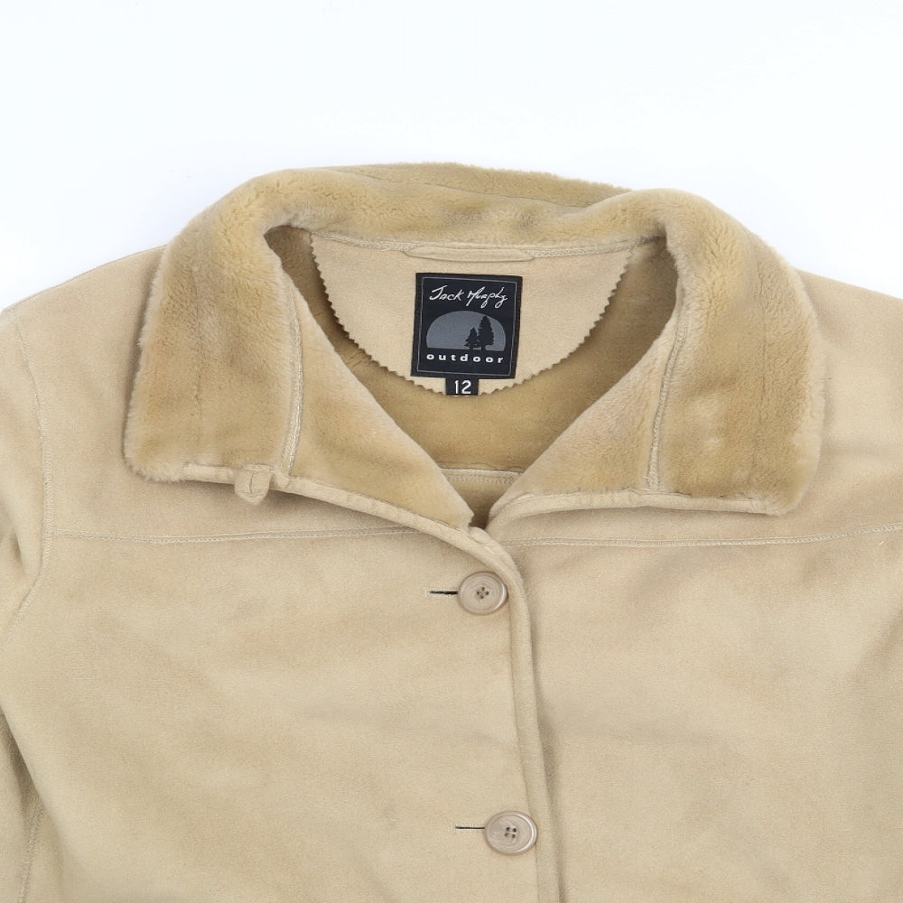 Jack Murphy Womens Beige   Jacket Coat Size 12  Button