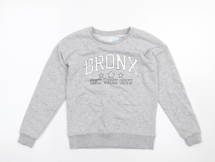 Primark Girls Grey Cotton Pullover Sweatshirt Size 8-9 Years Pullover