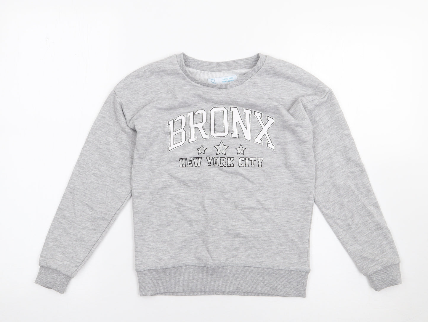 Primark Girls Grey  Cotton Pullover Sweatshirt Size 8-9 Years  Pullover