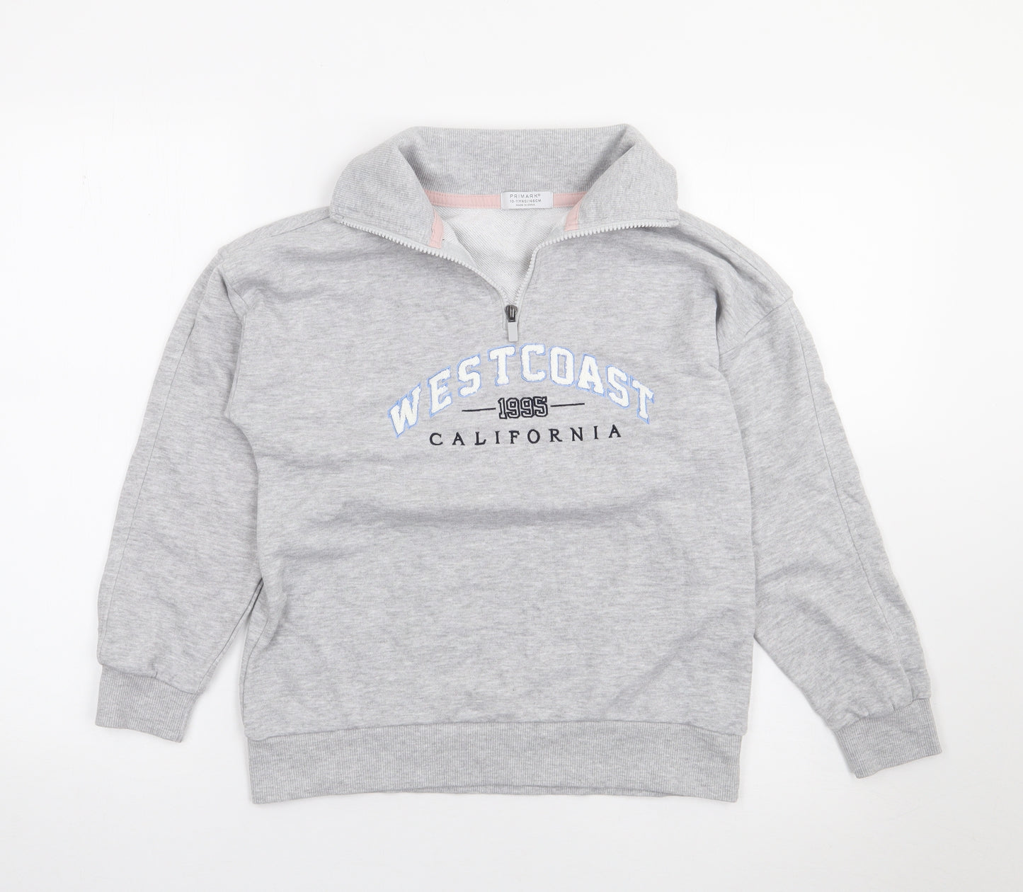 Primark Girls Grey  Cotton Pullover Sweatshirt Size 10-11 Years  Pullover