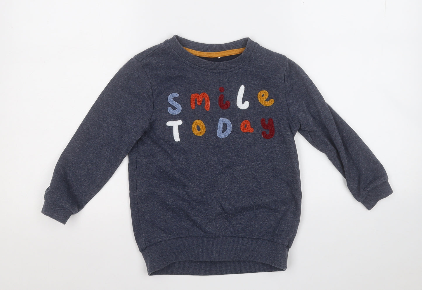 George Boys Blue  Cotton Pullover Sweatshirt Size 4-5 Years   - Smile More